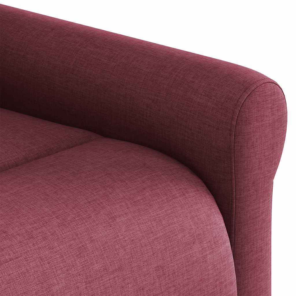Elektrické Zvedací Polohovací Křeslo Vínové Textil Vínová Červená