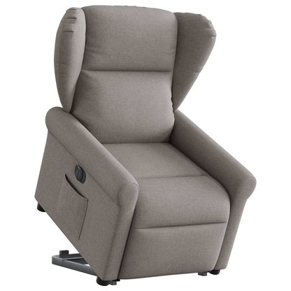 Zvedací Polohovací Křeslo Textil Taupe
