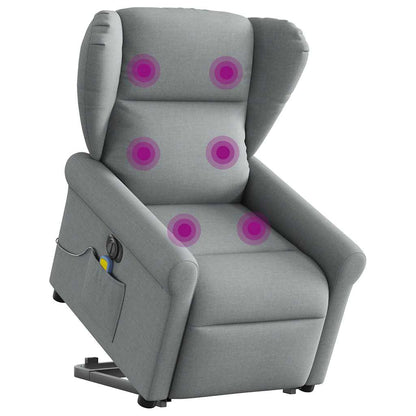 Zvedací Polohovací Křeslo Světle Šedé Textil Světle Šedá