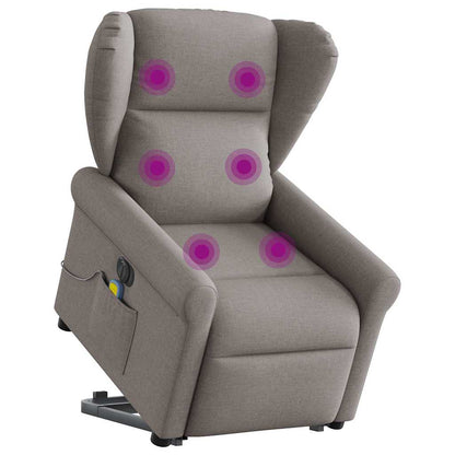 Zvedací Polohovací Křeslo Textil Taupe
