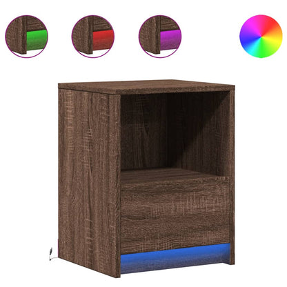 Noční Stolek S Led Osvětlením Kompozitní Dřevo