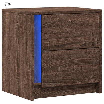 Noční Stolek S Led Osvětlením Kompozitní Dřevo