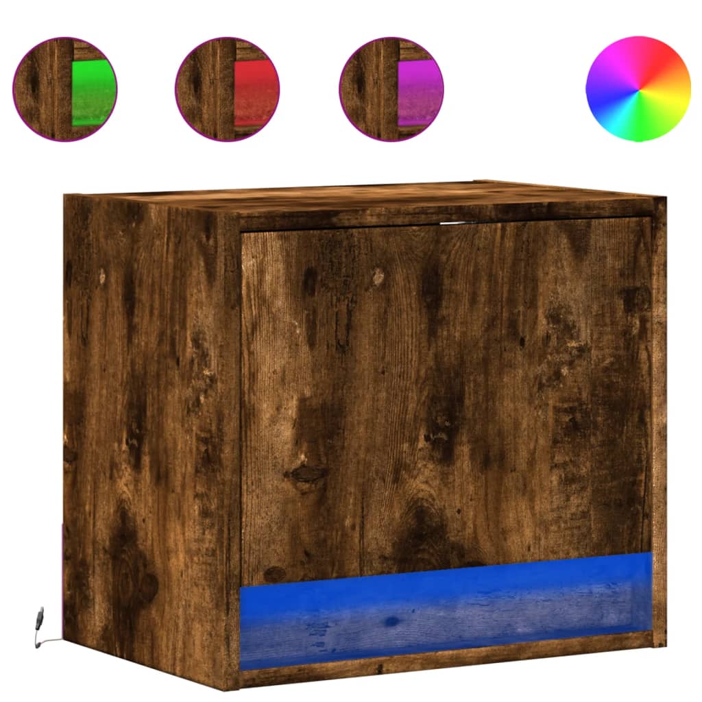 Nástěnné Noční Stolky S Led Osvětlením 2 Ks
