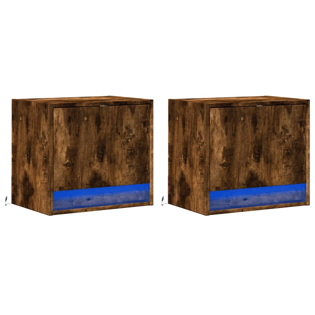Nástěnné Noční Stolky S Led Osvětlením 2 Ks
