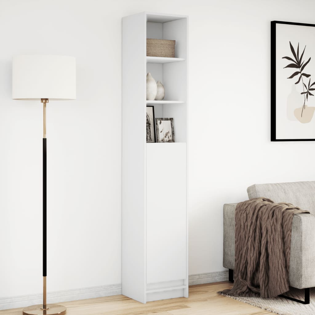 Příborník S Led Bílý 36 X 32,5 X 200 Cm Kompozitní Dřevo
