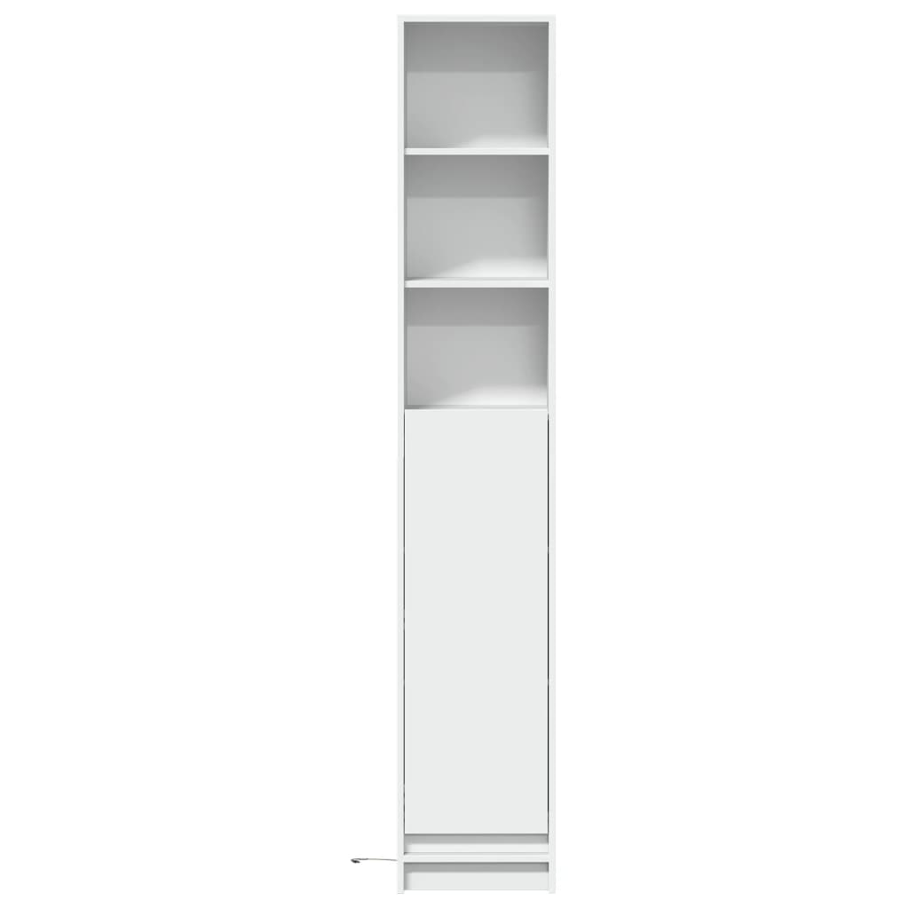 Příborník S Led Bílý 36 X 32,5 X 200 Cm Kompozitní Dřevo