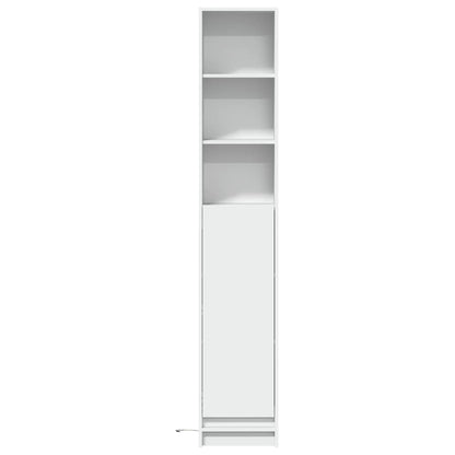 Příborník S Led Bílý 36 X 32,5 X 200 Cm Kompozitní Dřevo