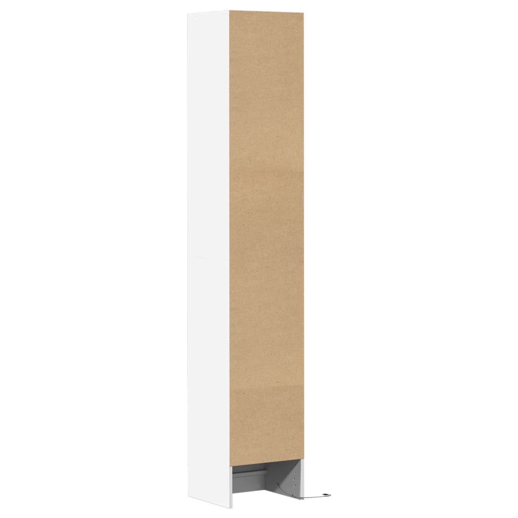 Příborník S Led Bílý 36 X 32,5 X 200 Cm Kompozitní Dřevo