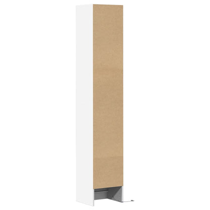 Příborník S Led Bílý 36 X 32,5 X 200 Cm Kompozitní Dřevo