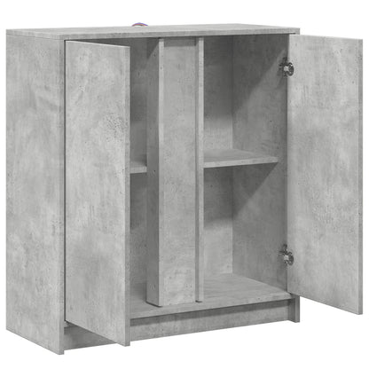 Příborník S Led Betonově Šedý 77 X 34 X 85 Cm Kompozitní Dřevo