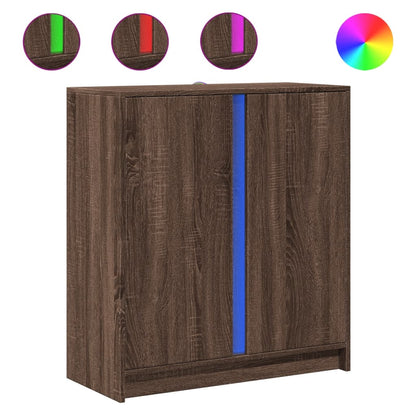 Příborník S Led 77 X 34 X 85 Cm Kompozitní Dřevo
