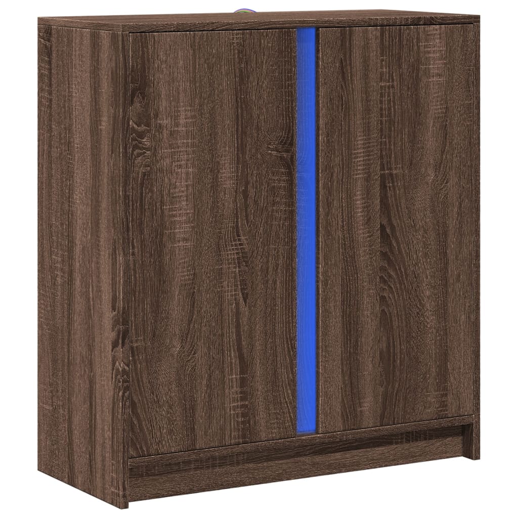 Příborník S Led 77 X 34 X 85 Cm Kompozitní Dřevo