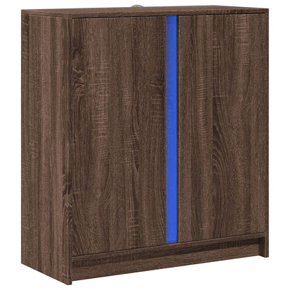 Příborník S Led 77 X 34 X 85 Cm Kompozitní Dřevo