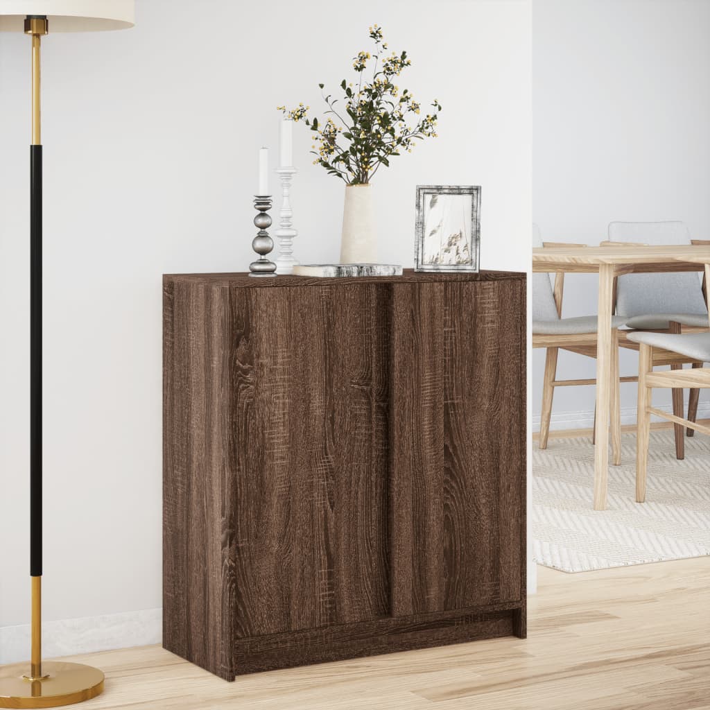 Příborník S Led 77 X 34 X 85 Cm Kompozitní Dřevo