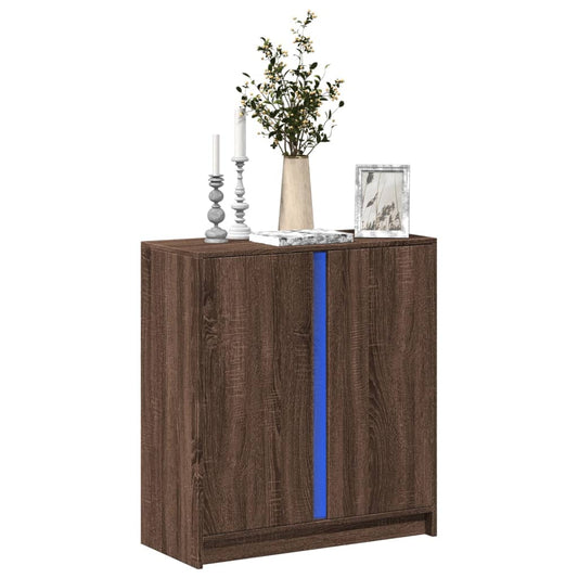 Příborník S Led 77 X 34 X 85 Cm Kompozitní Dřevo