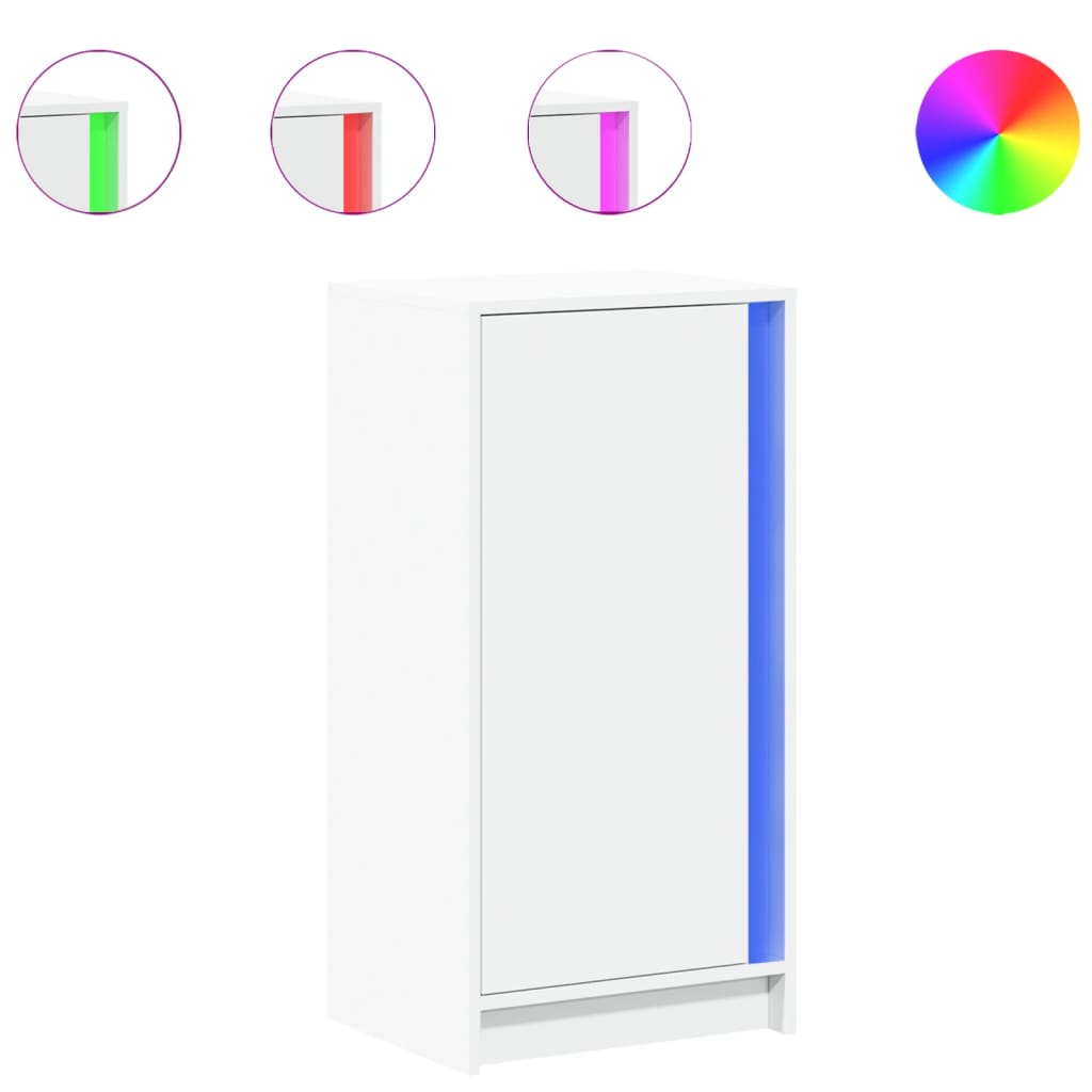 Příborník S Led Bílý 42,5 X 34 X 85 Cm Kompozitní Dřevo