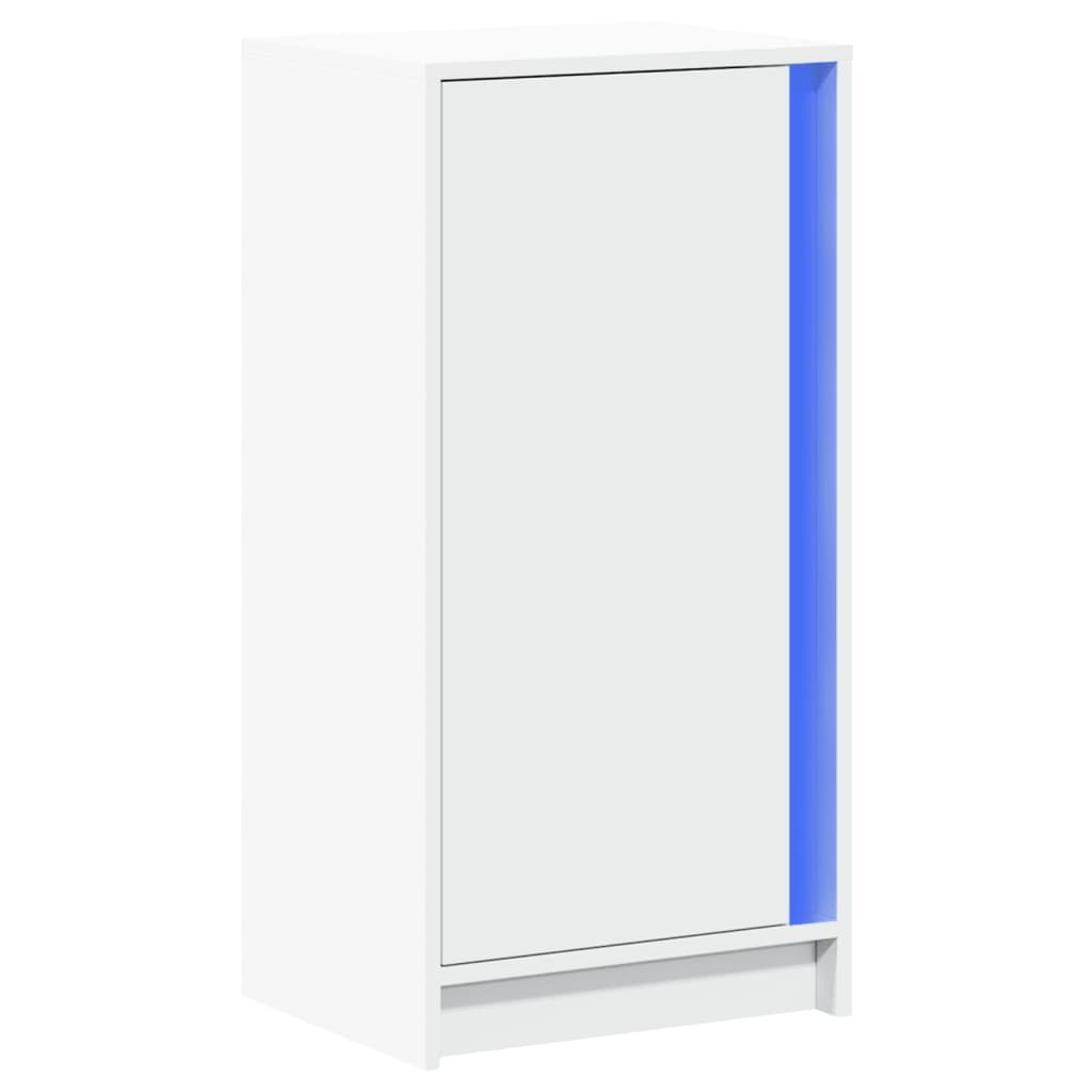 Příborník S Led Bílý 42,5 X 34 X 85 Cm Kompozitní Dřevo