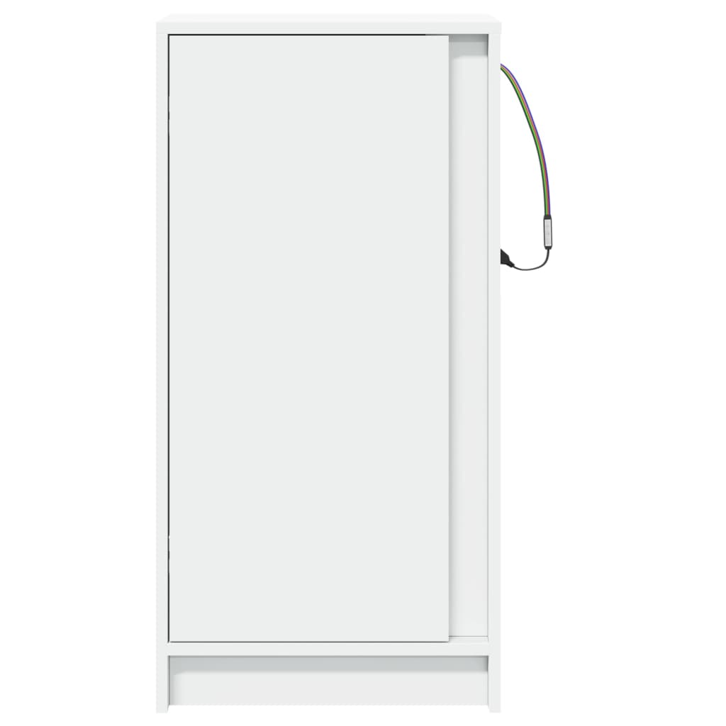 Příborník S Led Bílý 42,5 X 34 X 85 Cm Kompozitní Dřevo