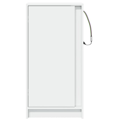 Příborník S Led Bílý 42,5 X 34 X 85 Cm Kompozitní Dřevo