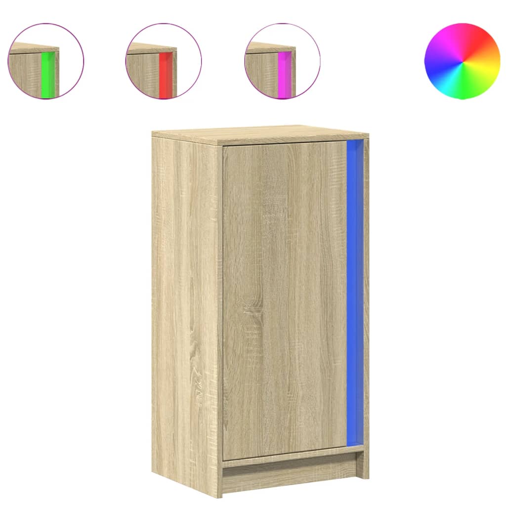 Příborník S Led Dub Sonoma 42,5 X 34 X 85 Cm Kompozitní Dřevo
