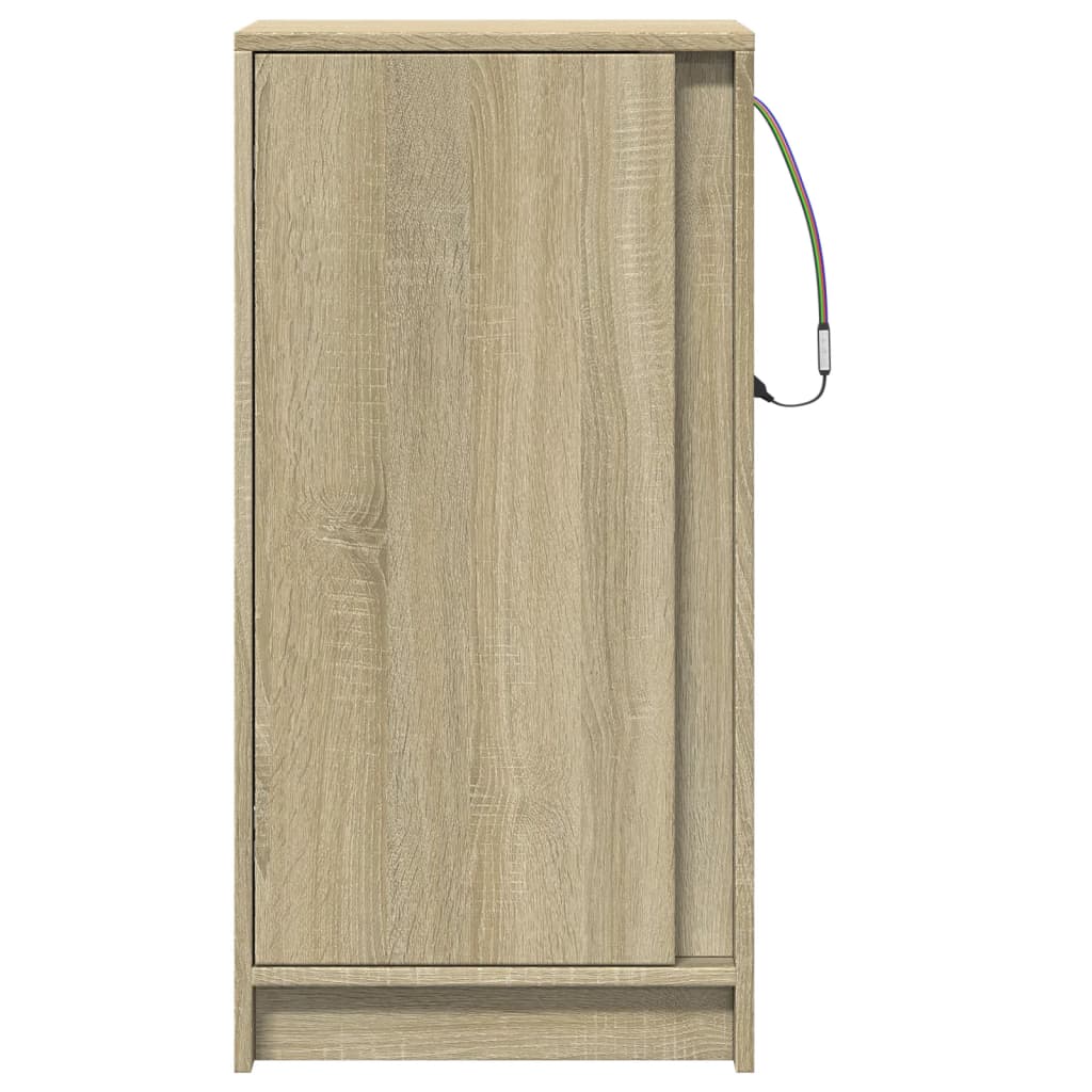 Příborník S Led Dub Sonoma 42,5 X 34 X 85 Cm Kompozitní Dřevo