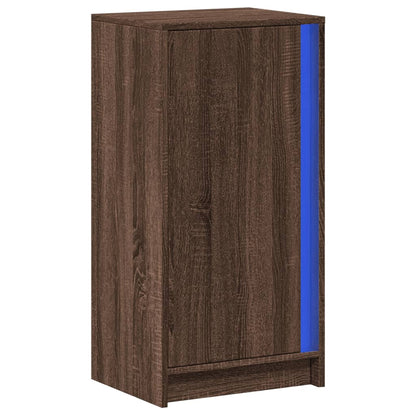 Příborník S Led Hnědý Dub 42,5 X 34 X 85 Cm Kompozitní Dřevo