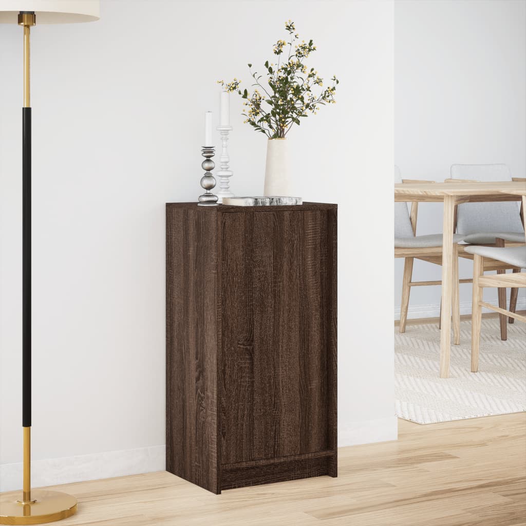 Příborník S Led Hnědý Dub 42,5 X 34 X 85 Cm Kompozitní Dřevo