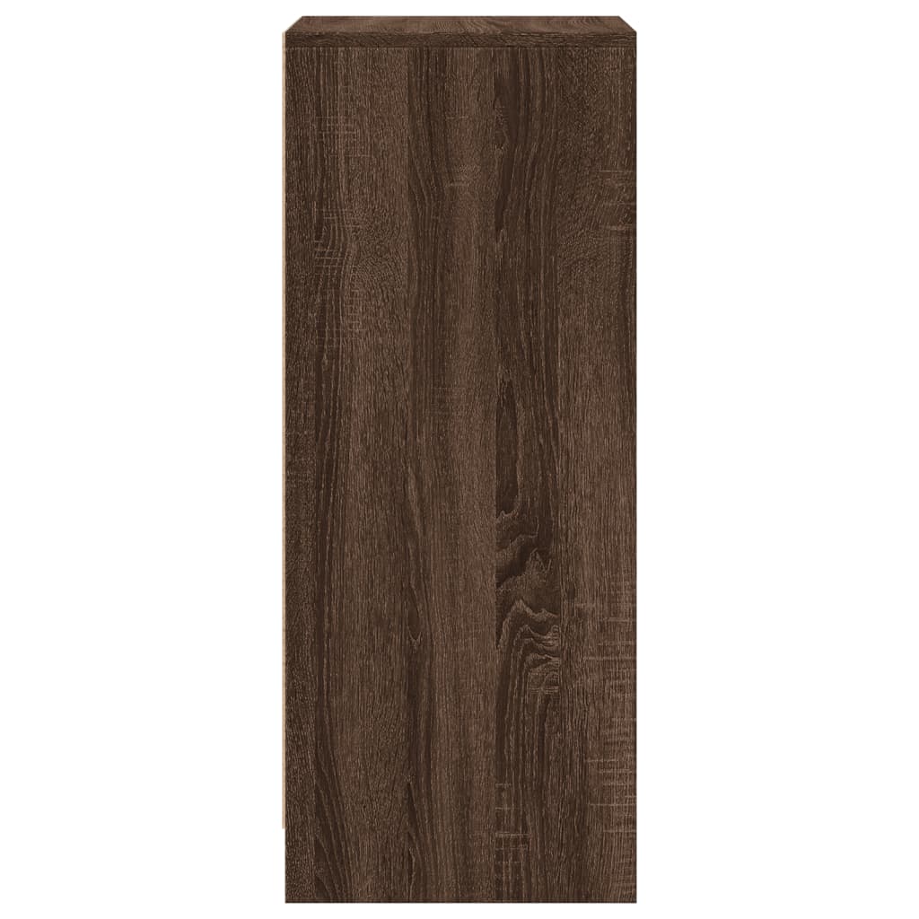 Příborník S Led Hnědý Dub 42,5 X 34 X 85 Cm Kompozitní Dřevo