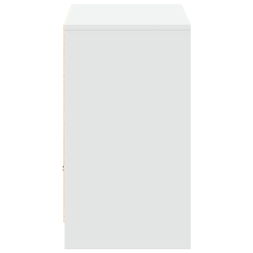 Tv Skříňka S Led Bílá 91 X 34 X 61 Cm Kompozitní Dřevo