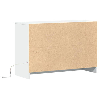 Tv Skříňka S Led Bílá 91 X 34 X 61 Cm Kompozitní Dřevo