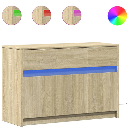 Tv Skříňka S Led 91 X 34 X 61 Cm Kompozitní Dřevo