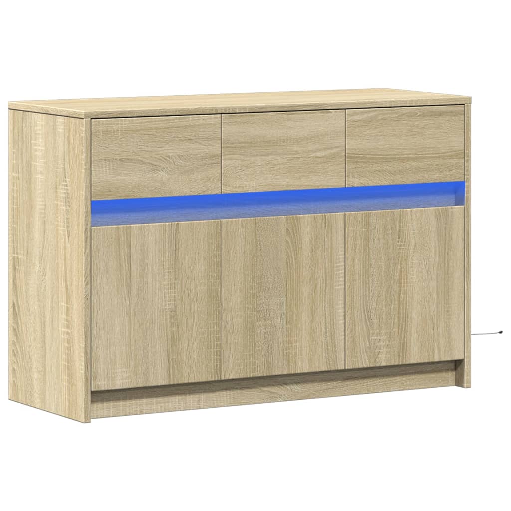 Tv Skříňka S Led 91 X 34 X 61 Cm Kompozitní Dřevo