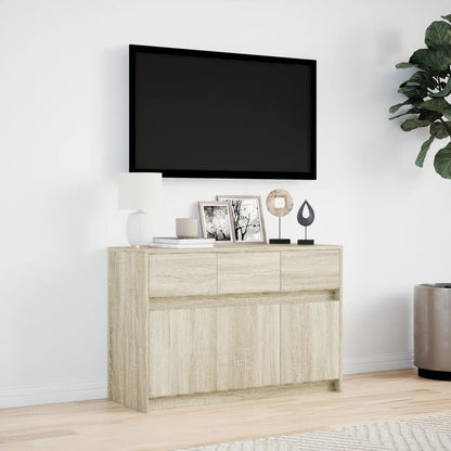 Tv Skříňka S Led 91 X 34 X 61 Cm Kompozitní Dřevo