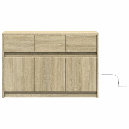 Tv Skříňka S Led 91 X 34 X 61 Cm Kompozitní Dřevo