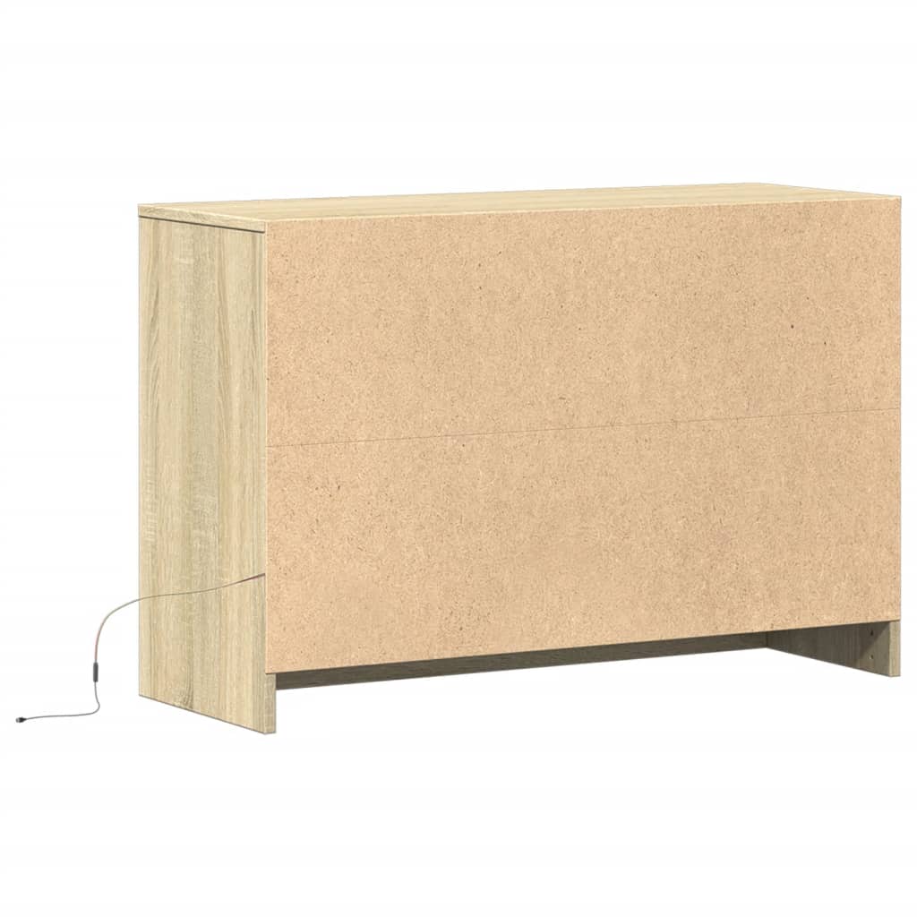 Tv Skříňka S Led 91 X 34 X 61 Cm Kompozitní Dřevo