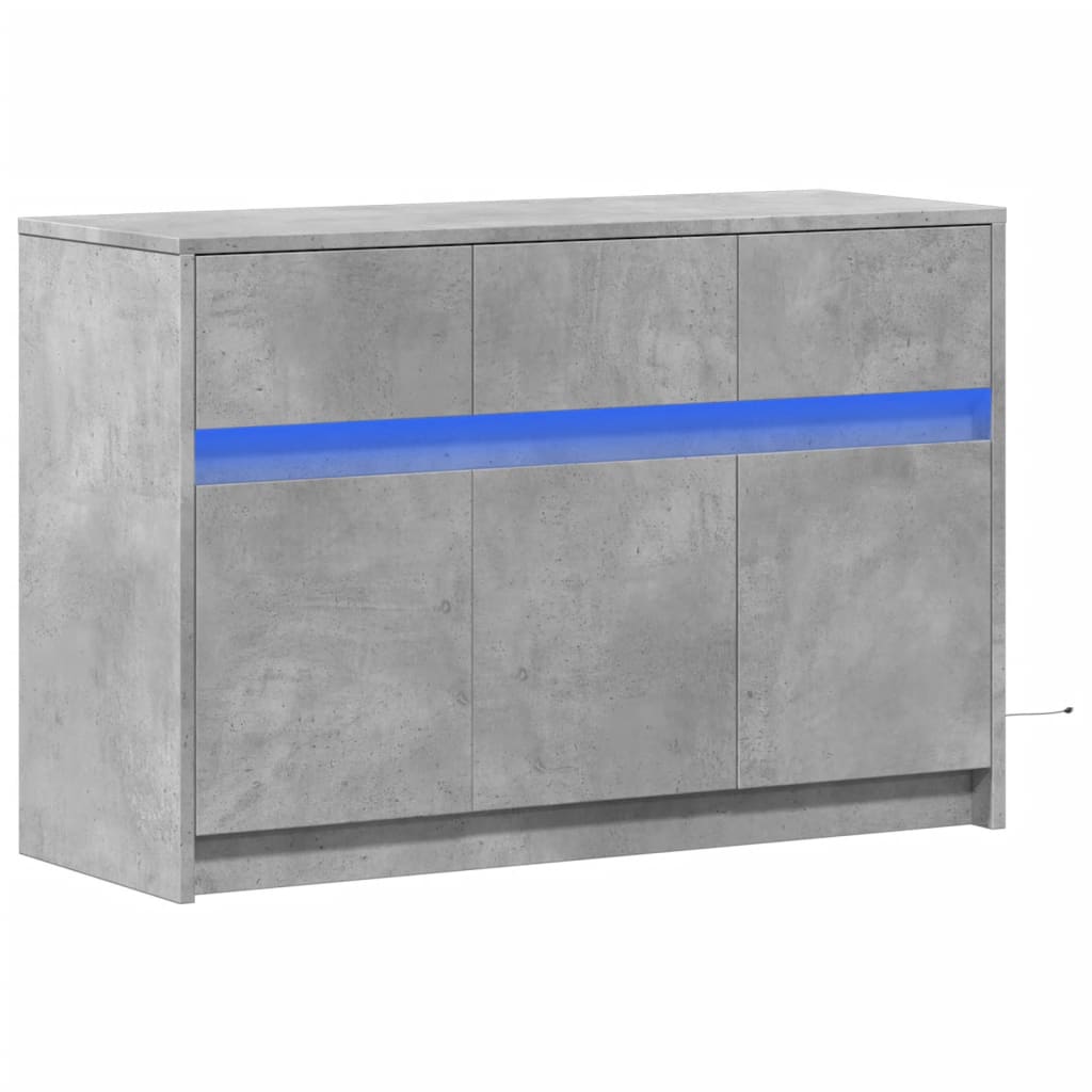 Tv Skříňka S Led Betonově Šedá 91 X 34 X 61 Cm Kompozitní Dřevo