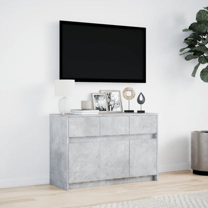 Tv Skříňka S Led Betonově Šedá 91 X 34 X 61 Cm Kompozitní Dřevo