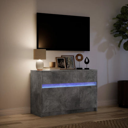 Tv Skříňka S Led Betonově Šedá 91 X 34 X 61 Cm Kompozitní Dřevo