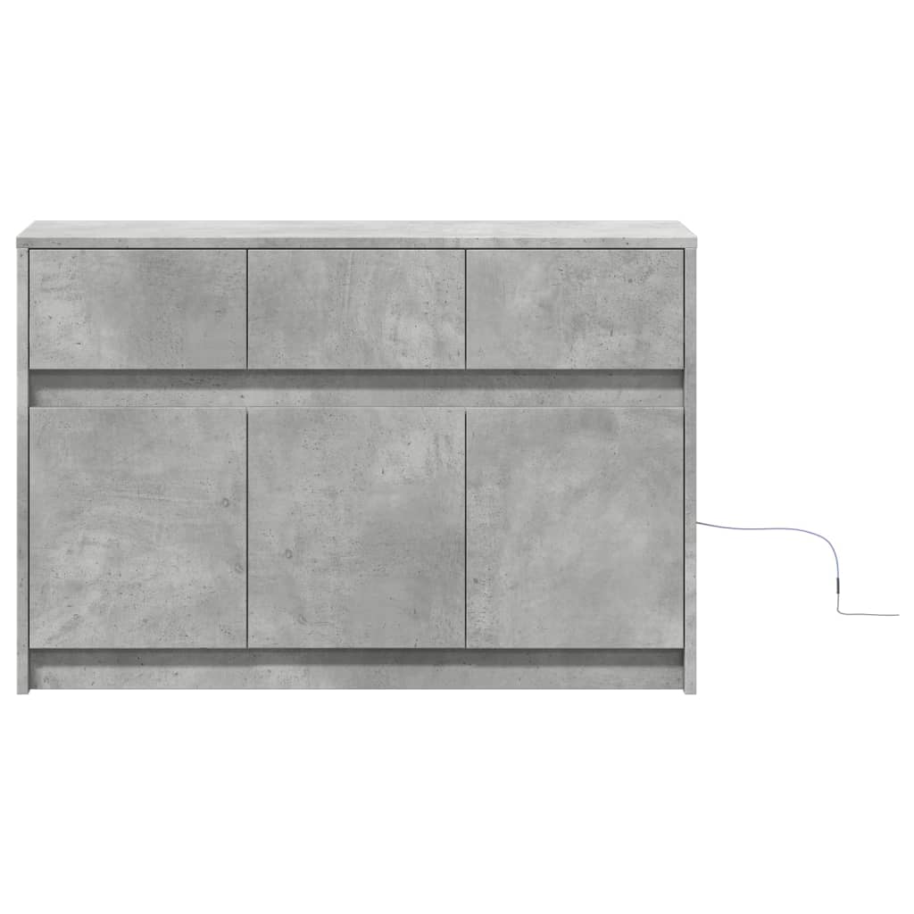 Tv Skříňka S Led Betonově Šedá 91 X 34 X 61 Cm Kompozitní Dřevo
