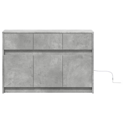 Tv Skříňka S Led Betonově Šedá 91 X 34 X 61 Cm Kompozitní Dřevo