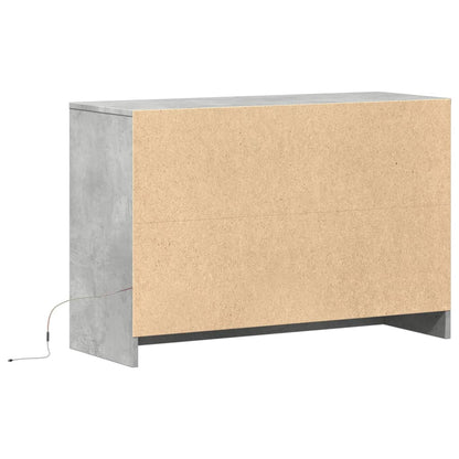 Tv Skříňka S Led Betonově Šedá 91 X 34 X 61 Cm Kompozitní Dřevo