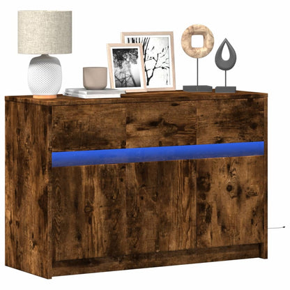 Tv Skříňka S Led 91 X 34 X 61 Cm Kompozitní Dřevo