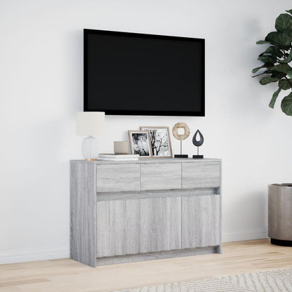 Tv Skříňka S Led Šedá Sonoma 91 X 34 X 61 Cm Kompozitní Dřevo