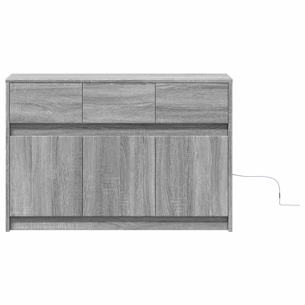 Tv Skříňka S Led Šedá Sonoma 91 X 34 X 61 Cm Kompozitní Dřevo