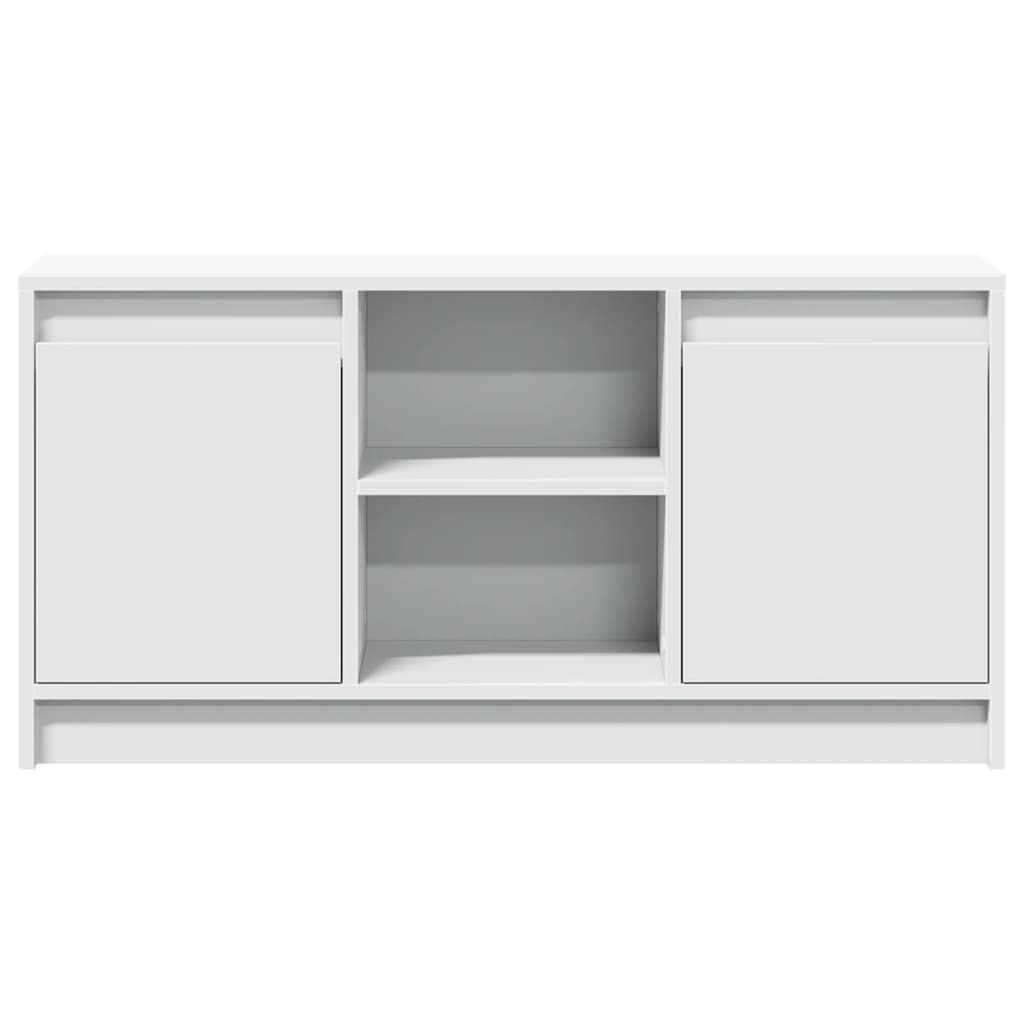 Tv Skříňka S Led Bílá 100 X 34 X 50 Cm Kompozitní Dřevo
