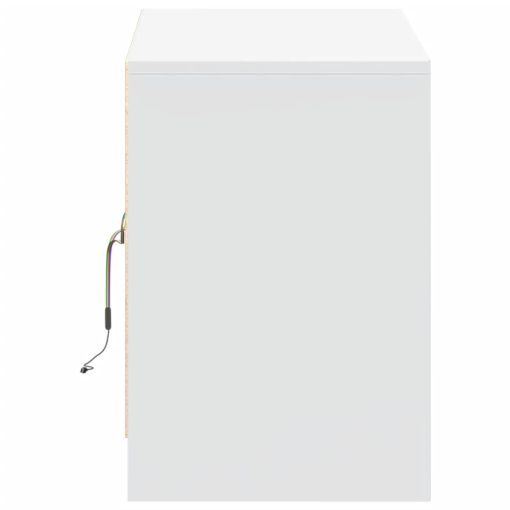 Tv Skříňka S Led Bílá 100 X 34 X 50 Cm Kompozitní Dřevo