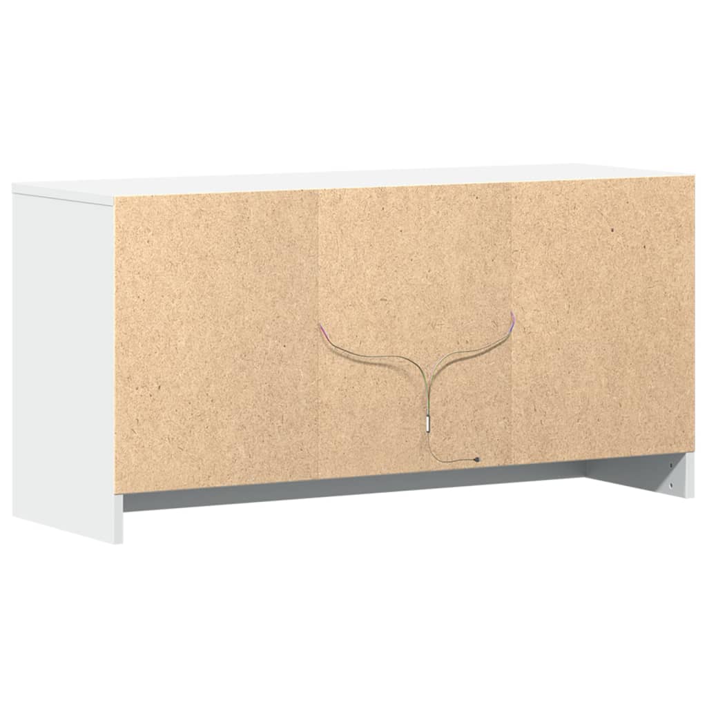 Tv Skříňka S Led Bílá 100 X 34 X 50 Cm Kompozitní Dřevo