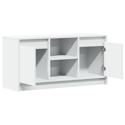 Tv Skříňka S Led Bílá 100 X 34 X 50 Cm Kompozitní Dřevo