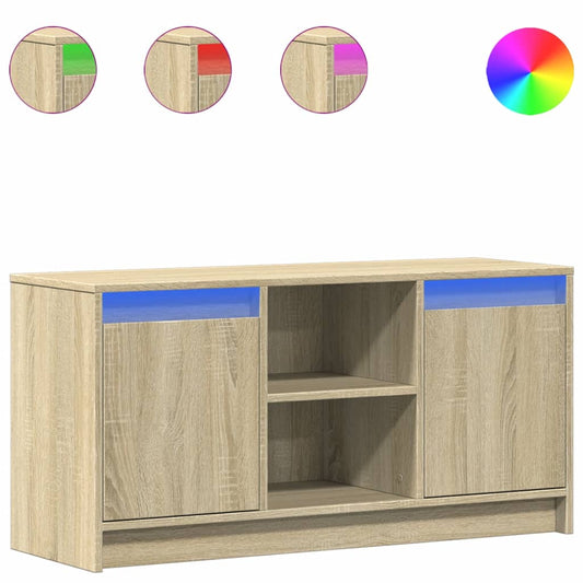Tv Skříňka S Led Dub Sonoma 100 X 34 X 50 Cm Kompozitní Dřevo