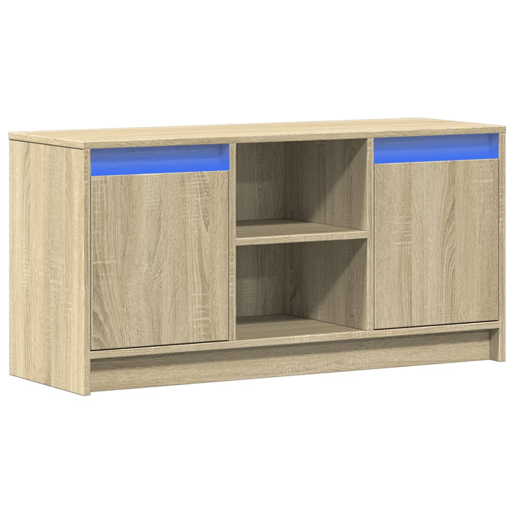 Tv Skříňka S Led Dub Sonoma 100 X 34 X 50 Cm Kompozitní Dřevo